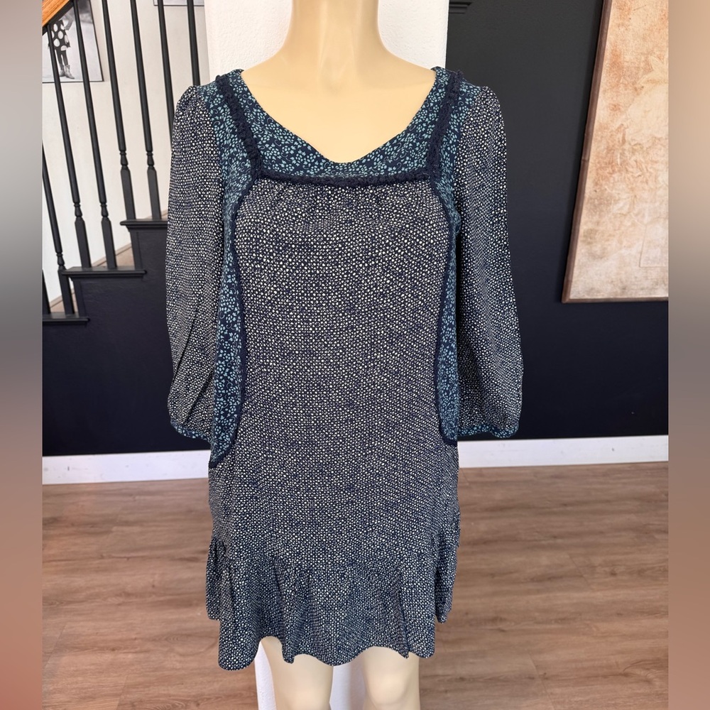 Anthropologie Holding Horses Womens Boho Style Patchwork Mini shift Dress Size 6